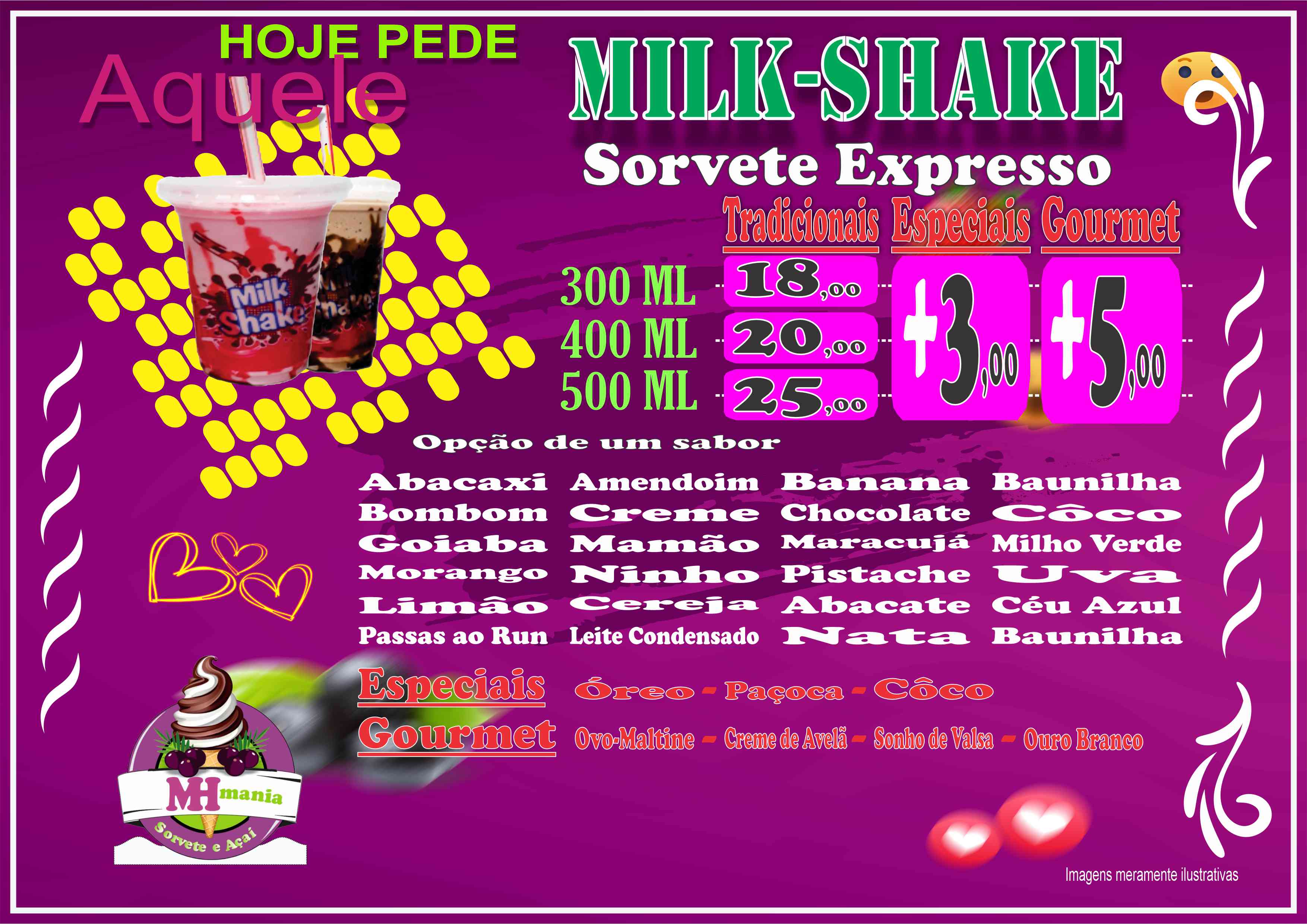 Cardápio de Milk-Shake