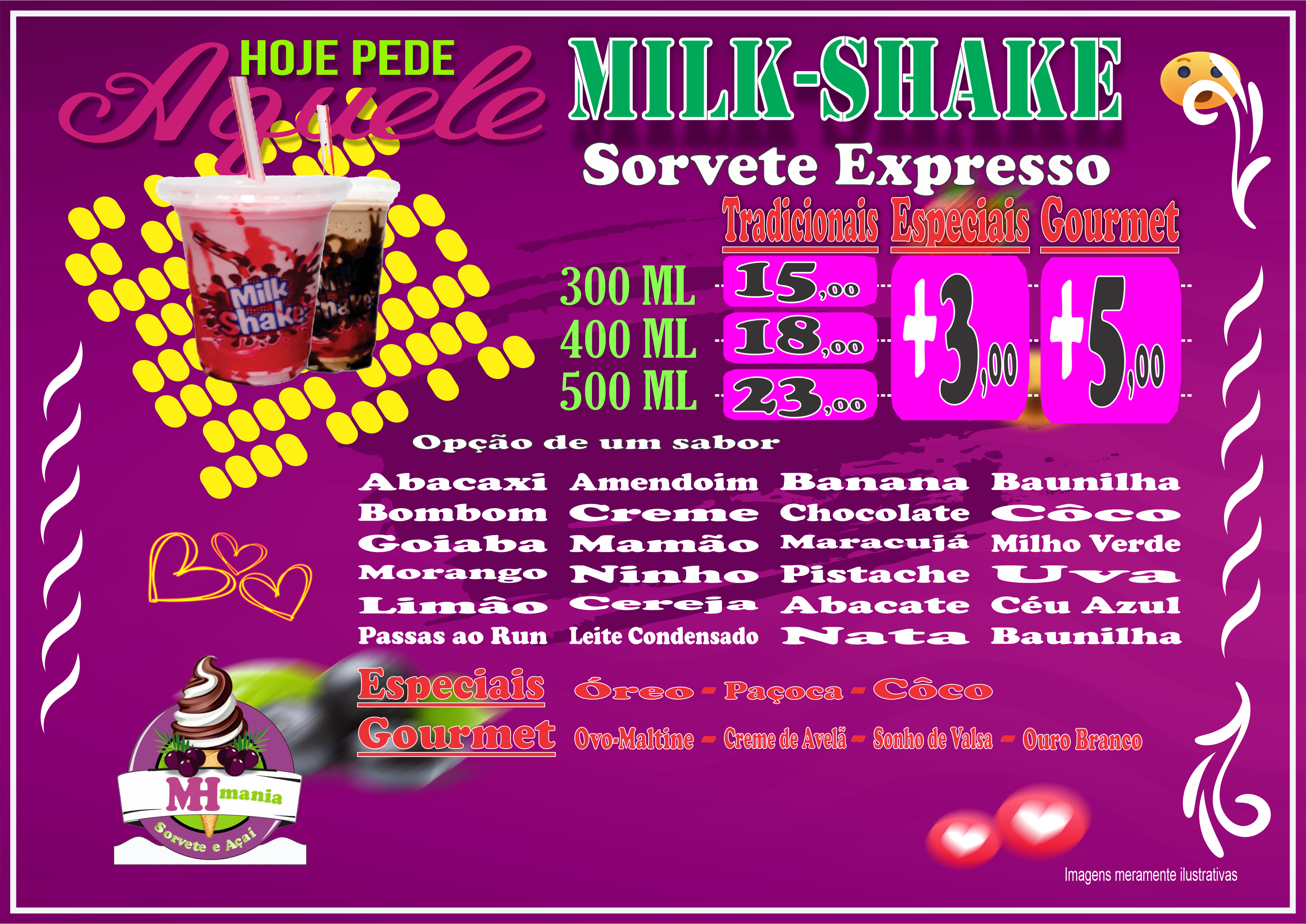 Cardápio de Milk-Shake
